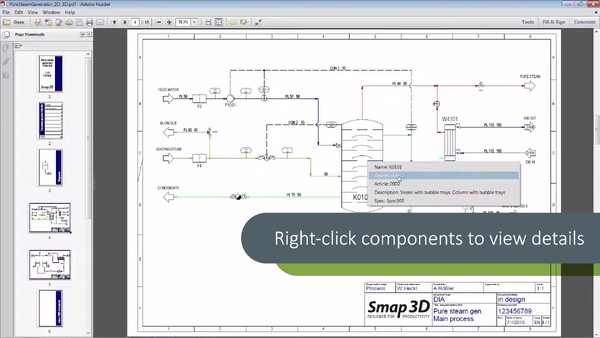 Intelligent PDF Export in Smap3D P&ID
